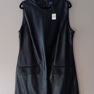 GAP Elegant Black Leather Dress
